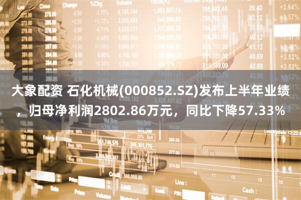 大象配资 石化机械(000852.SZ)发布上半年业绩，归母净利润2802.86万元，同比下降57.33%